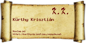 Kürthy Krisztián névjegykártya