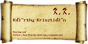 Kürthy Krisztián névjegykártya